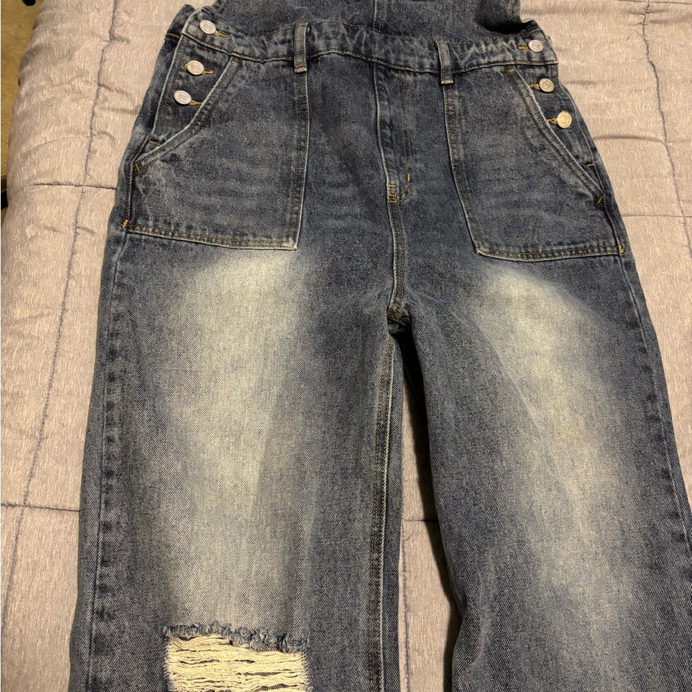 Women's Casual Blue Denim Overalls